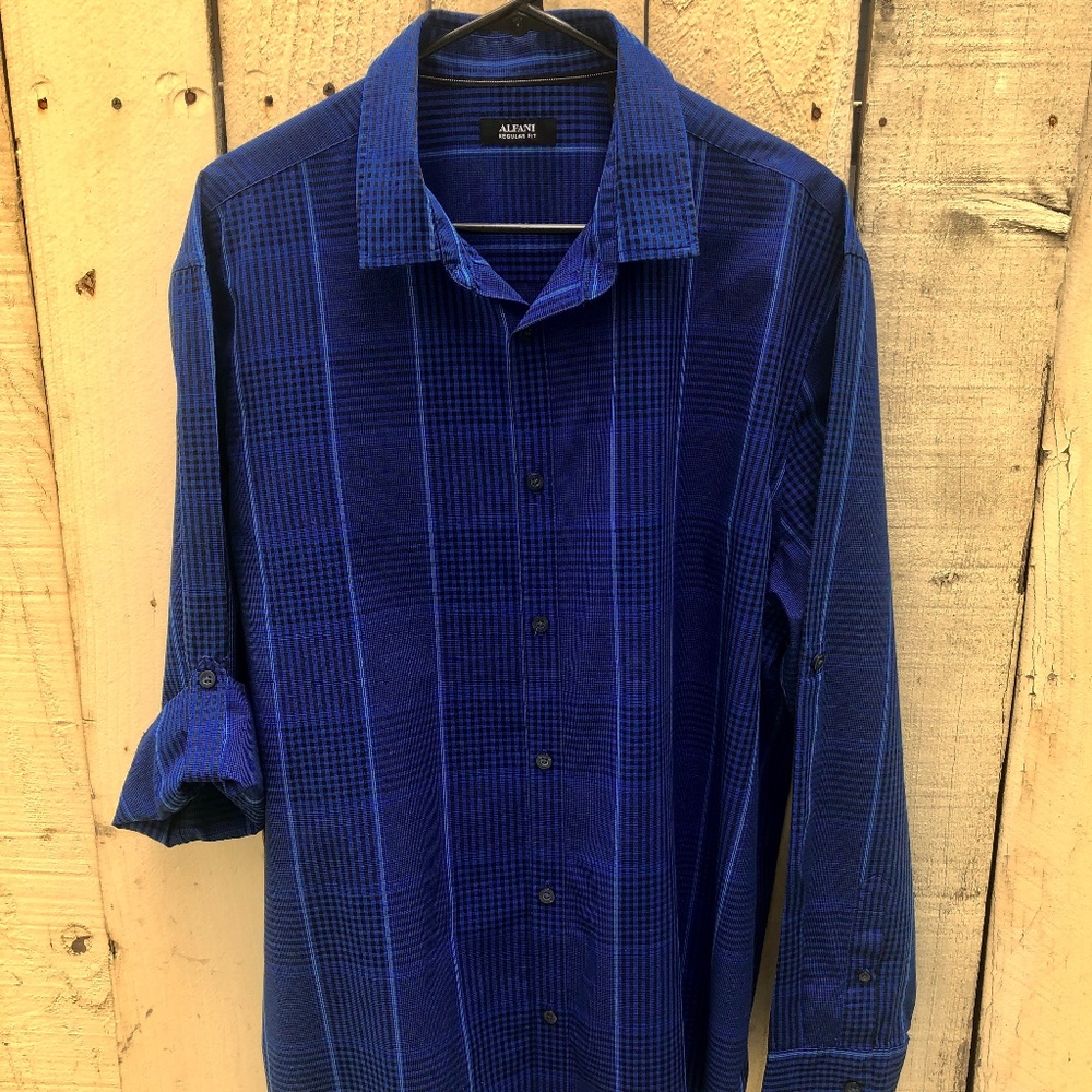ALFANI Mens Button Front Shirt XL
